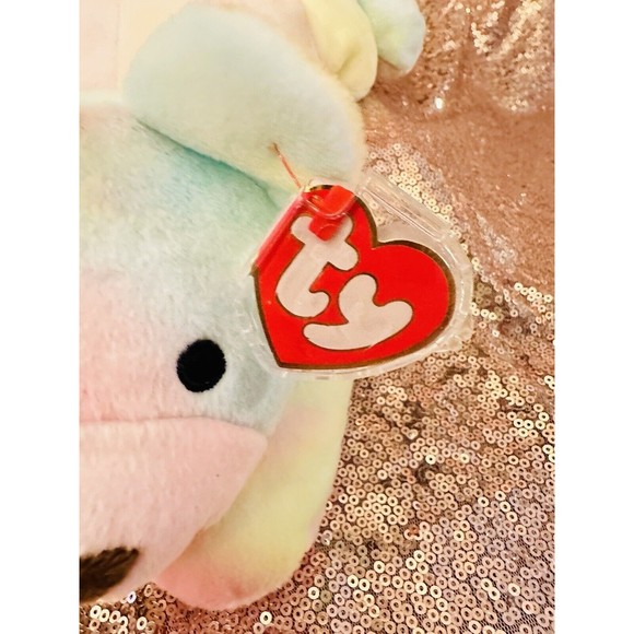 VtgTY Pillow Pals "Sherbert" Tie Dye Bear  Rainbow 1998 Plush Stuffed Animal  P3 - Picture 3 of 8
